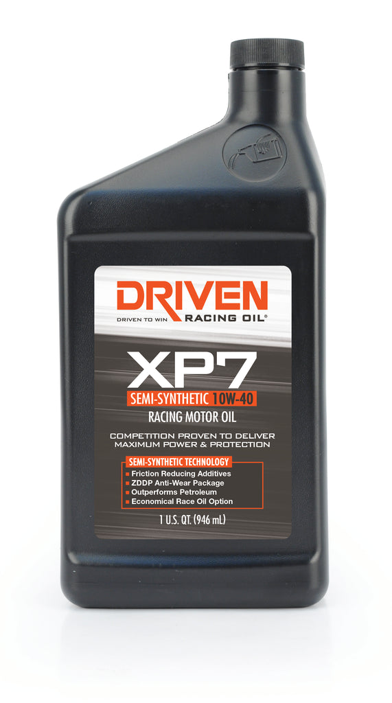 Driven Racing Oil, LLC 01706 XP7 10W-40 Semi-Synthetic Racing Oil - 1 Quart Bottle