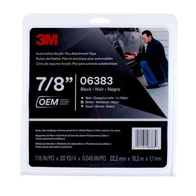 3M 06383 ATTACH TAPE 7/8'X20YD BLK
