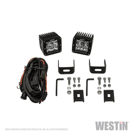 Westin 09-12200B-PR HyperQ LED Auxiliary Light; Pair; 3.2 x 3 in. 5W Cree Flood Beam;