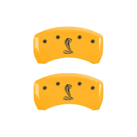 MGP Caliper Covers 10010RCNKYL Rear Set of 2: Yellow finish, Black COBRA / Tiffany Snake Logo
