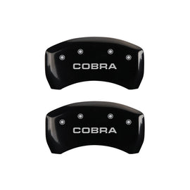 MGP Caliper Covers 10010RCOBBK Rear Set of 2: Black finish, Silver COBRA