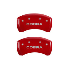 Load image into Gallery viewer, MGP Caliper Covers 10010RCOBRD Rear Set of 2: Red finish, Silver COBRA