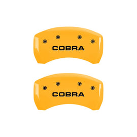 MGP Caliper Covers 10010RCOBYL Rear Set of 2: Yellow finish, Black COBRA
