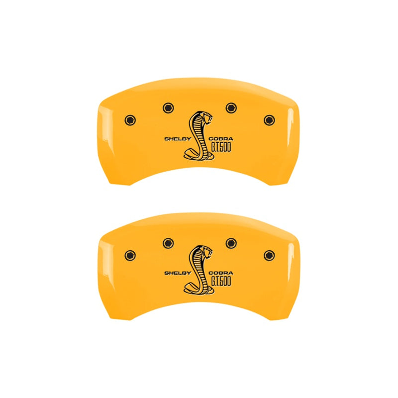 MGP Caliper Covers 10010RGT5YL Rear Set of 2: Yellow finish, Black GT500 Shelby (Rear Only)
