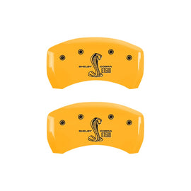 MGP Caliper Covers 10010RGT5YL Rear Set of 2: Yellow finish, Black GT500 Shelby (Rear Only)