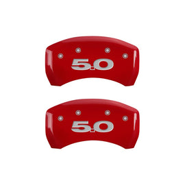 MGP Caliper Covers 10010RM50RD Rear Set of 2: Red finish, Silver Mustang / 5.0 (2011)