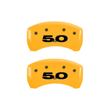 Load image into Gallery viewer, MGP Caliper Covers 10010RM50YL Rear Set of 2: Yellow finish, Black Mustang / 5.0 (2011)