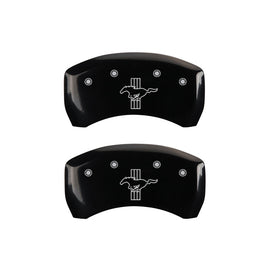 MGP Caliper Covers 10010RMB1BK Rear Set of 2: Black finish, Silver Mustang / Bar & Pony (S197)