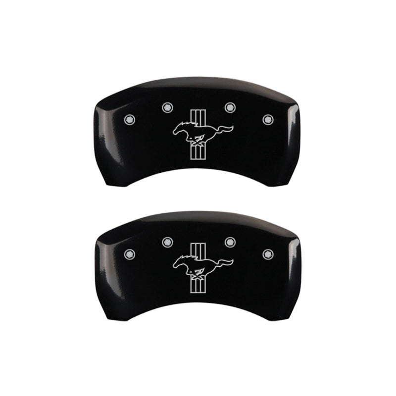 MGP Caliper Covers 10010RMB2BK Rear Set of 2: Black finish, Silver Mustang / Bar & Pony (2015)