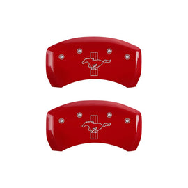 MGP Caliper Covers 10010RMB2RD Rear Set of 2: Red finish, Silver Mustang / Bar & Pony (2015)