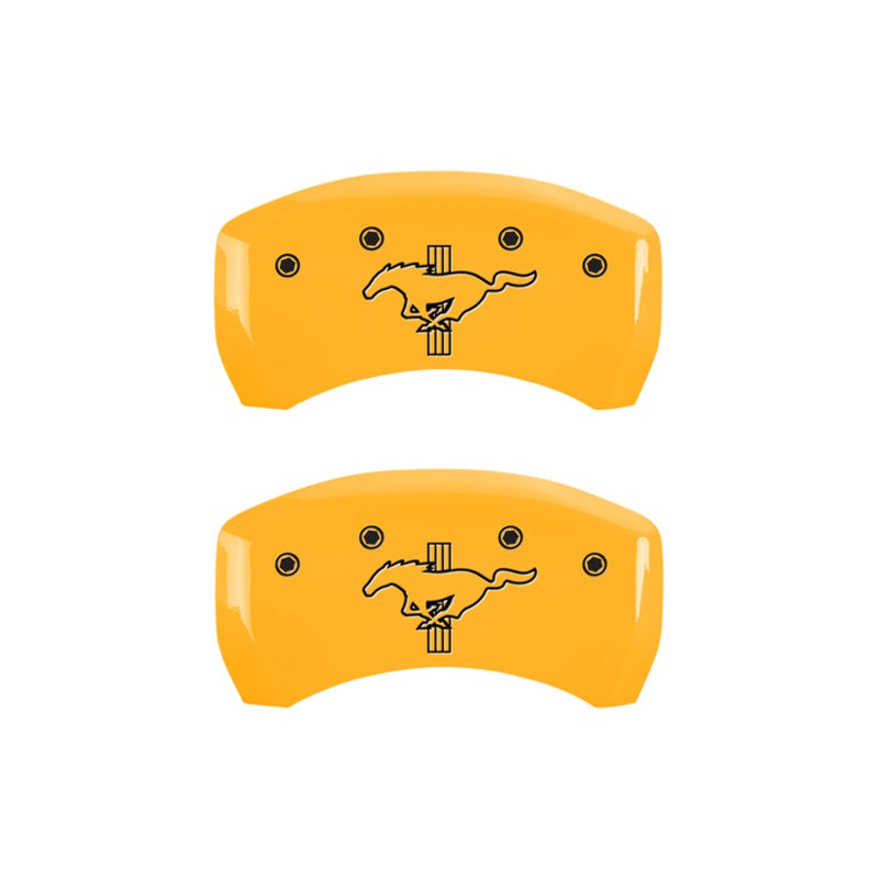 MGP Caliper Covers 10010RMB2YL Rear Set of 2: Yellow finish, Black Mustang / Bar & Pony (2015)