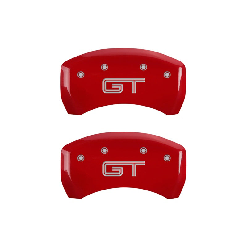 MGP Caliper Covers 10010RMGTRD Rear Set of 2: Red finish, Silver Mustang / GT