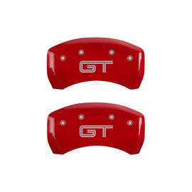 MGP Caliper Covers 10010RMGTRD Rear Set of 2: Red finish, Silver Mustang / GT