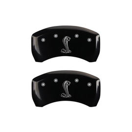 MGP Caliper Covers 10010RSNKBK Rear Set of 2: Black finish, Silver Tiffany Snake Logo