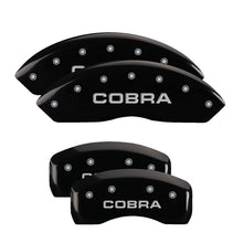 Load image into Gallery viewer, MGP Caliper Covers 10017SCOBBK Set of 4: Black finish, Silver COBRA