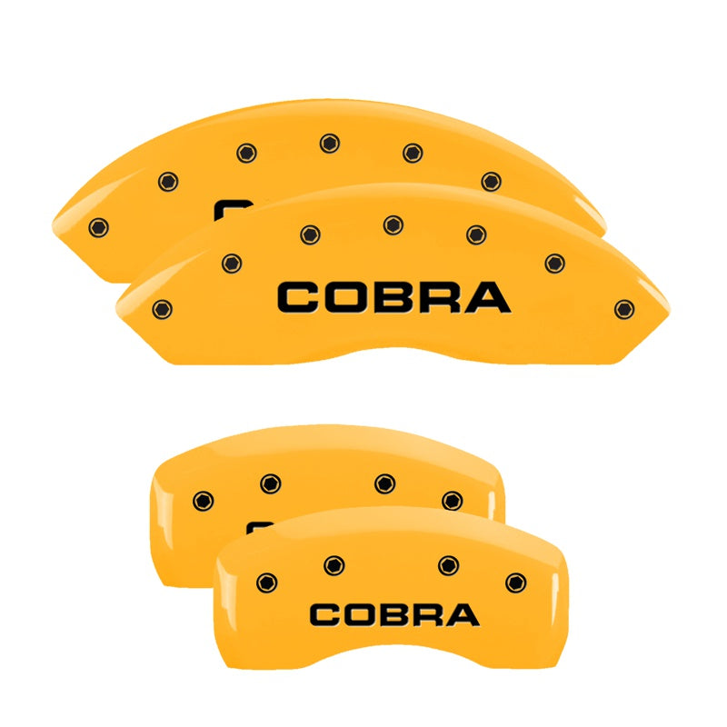 MGP Caliper Covers 10017SCOBYL Set of 4: Yellow finish, Black COBRA