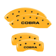 Load image into Gallery viewer, MGP Caliper Covers 10017SCOBYL Set of 4: Yellow finish, Black COBRA