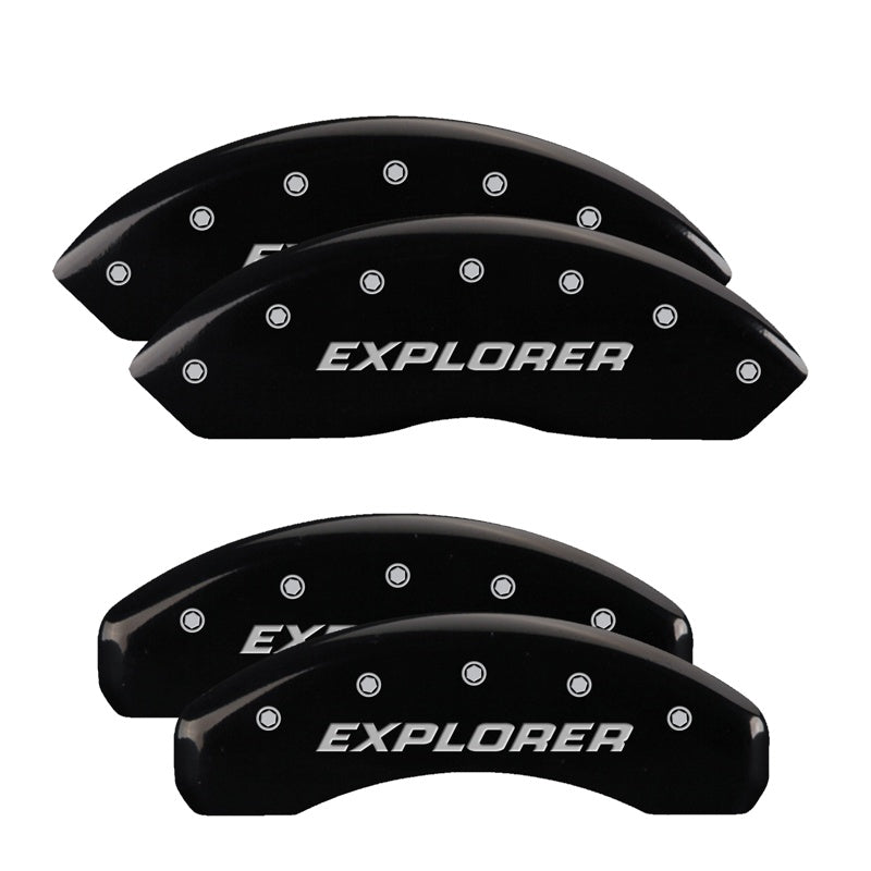 MGP Caliper Covers 10041SEXPBK Set of 4: Black finish, Silver Explorer (Pre-2011)