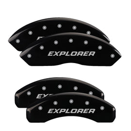 MGP Caliper Covers 10041SEXPBK Set of 4: Black finish, Silver Explorer (Pre-2011)