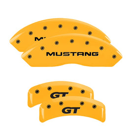 MGP Caliper Covers 10095SMG1YL Set of 4: Yellow finish, Black Mustang /GT (SN95)