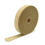 Design Engineering 10101 One 50 foot roll of 1 inch wide Tan Glass Fiber exhaust wrap.