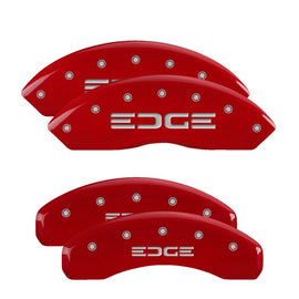 MGP Caliper Covers 10119SEDGRD Set of 4: Red finish, Silver Edge