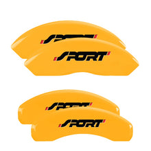 Load image into Gallery viewer, MGP Caliper Covers 10119SSP1YL Set of 4: Yellow finish, Black Sport (Bold, No Bolts)