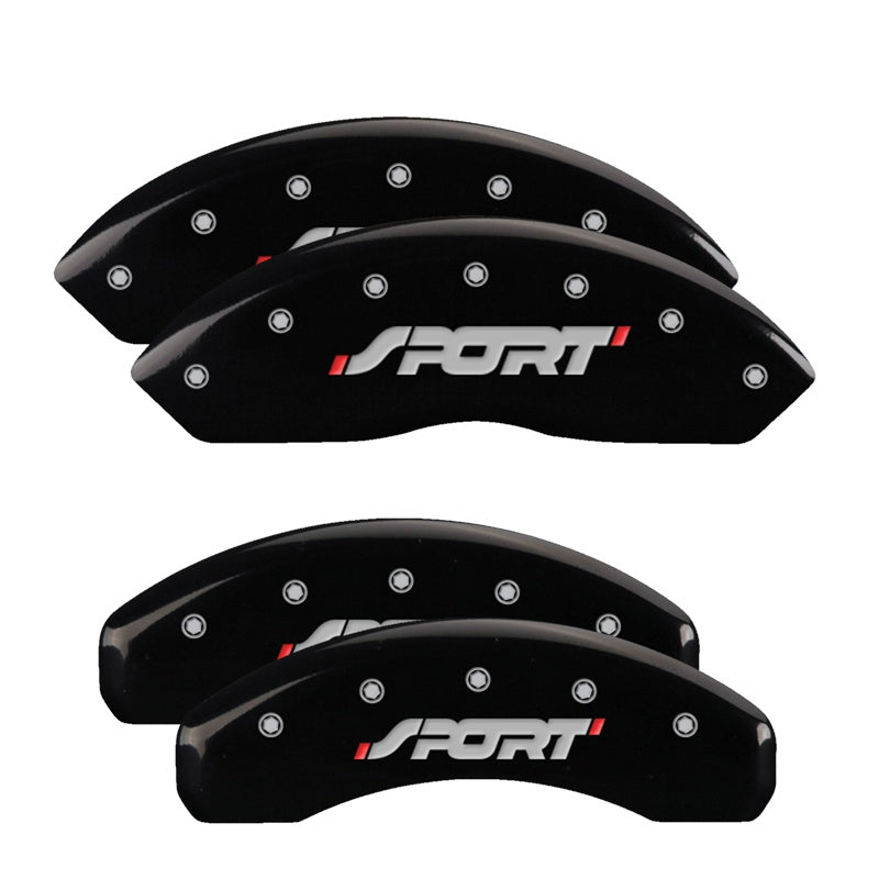 MGP Caliper Covers 10119SSPOBK Set of 4: Black finish, Silver Sport (Bold)