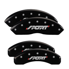MGP Caliper Covers 10119SSPOBK Set of 4: Black finish, Silver Sport (Bold)