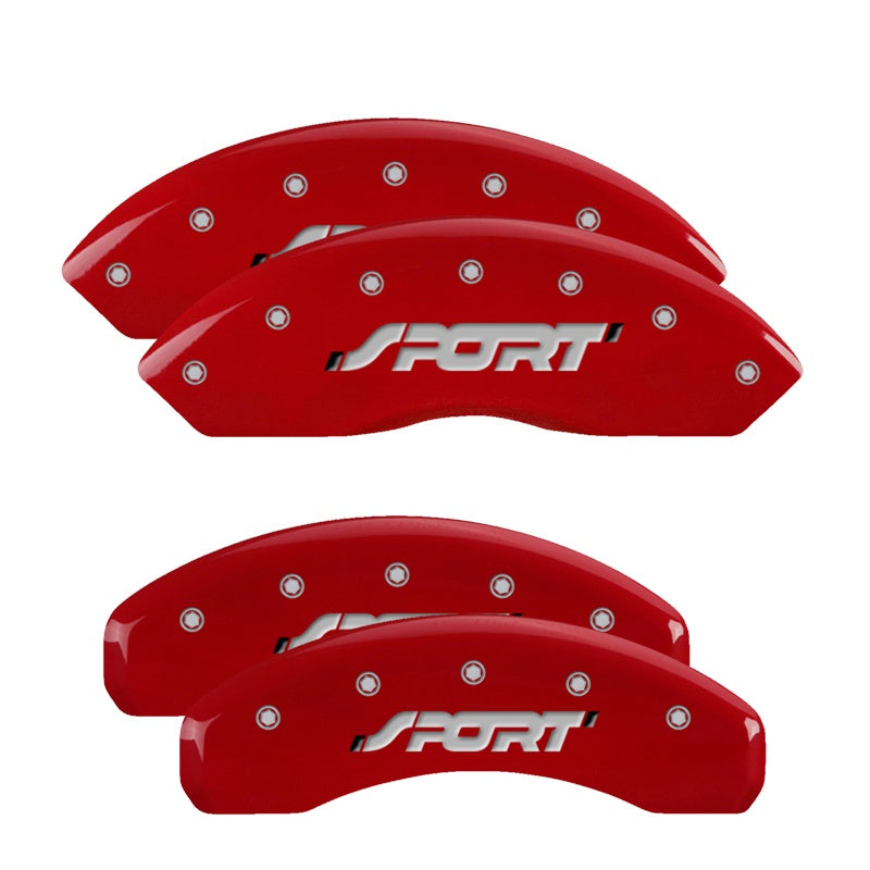 MGP Caliper Covers 10119SSPORD Set of 4: Red finish, Silver Sport (Bold)