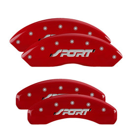 MGP Caliper Covers 10119SSPORD Set of 4: Red finish, Silver Sport (Bold)