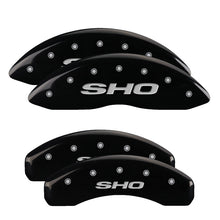 Load image into Gallery viewer, MGP Caliper Covers 10128SSHOBK Set of 4: Black finish, Silver SHO