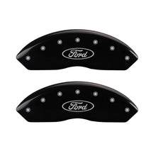 Load image into Gallery viewer, MGP Caliper Covers 10155FFRDBK Front Set of 2: Black finish, Silver Ford Oval Logo
