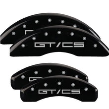 Load image into Gallery viewer, MGP Caliper Covers 10200SGTCBK Set of 4: Black finish, Silver Mustang GT/CS