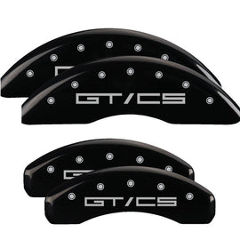 MGP Caliper Covers 10200SGTCBK Set of 4: Black finish, Silver Mustang GT/CS