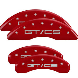 MGP Caliper Covers 10200SGTCRD Set of 4: Red finish, Silver Mustang GT/CS