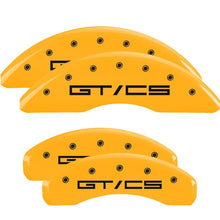 Load image into Gallery viewer, MGP Caliper Covers 10200SGTCYL Set of 4: Yellow finish, Black Mustang GT/CS