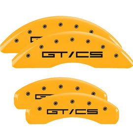 MGP Caliper Covers 10200SGTCYL Set of 4: Yellow finish, Black Mustang GT/CS