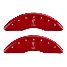 MGP Caliper Covers 10200SSNKRD Set of 4: Red finish, Silver Tiffany Snake Logo