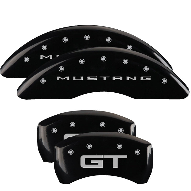 MGP Caliper Covers 10200S2MGBK Set of 4: Black finish, Silver Mustang / GT (2015)