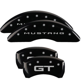 MGP Caliper Covers 10200S2MGBK Set of 4: Black finish, Silver Mustang / GT (2015)