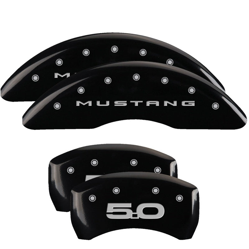 MGP Caliper Covers 10200SM52BK Set of 4: Black finish, Silver Mustang / 5.0 (2015)