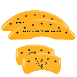 MGP Caliper Covers 10200SMB2YL Set of 4: Yellow finish, Black Mustang / Bar & Pony (2015)