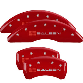 MGP Caliper Covers 10200SSLNRD Set of 4: Red finish, Silver Saleen