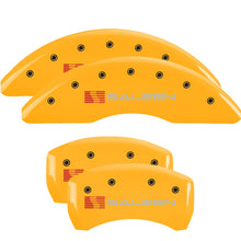 Load image into Gallery viewer, MGP Caliper Covers 10200SSLNYL Set of 4: Yellow finish, Black Saleen