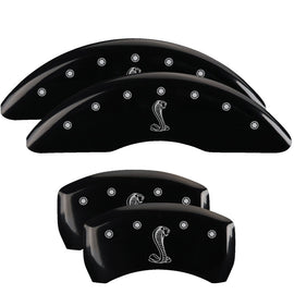 MGP Caliper Covers 10200SSNKBK Set of 4: Black finish, Silver Tiffany Snake Logo
