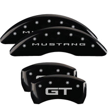 Load image into Gallery viewer, MGP Caliper Covers 10201S2MGBK Set of 4: Black finish, Silver Mustang / GT (2015)
