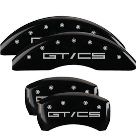 MGP Caliper Covers 10201SGTCBK Set of 4: Black finish, Silver Mustang GT/CS