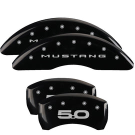 MGP Caliper Covers 10201SM52BK Set of 4: Black finish, Silver Mustang / 5.0 (2015)