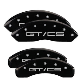 MGP Caliper Covers 10202SGTCBK Set of 4: Black finish, Silver Mustang GT/CS